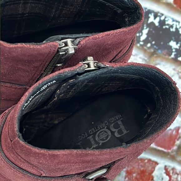 Born brand plum, suede, ankle boot, hand, crafted leather - Picture 6 of 9